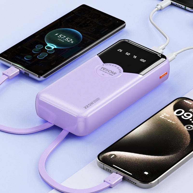 WEKOME WP-59 Pop Digital Series Gen3 20000mAh 22.5W Super Fast Charging Power Bank with Built-in Cable WEKOME WP-59 Pop Digital Series Gen3 20000mAh 22.5W Super Fast Charging Power Bank with Built-in Cable